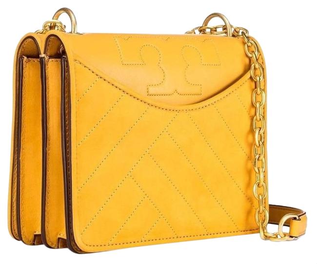 Tory Burch Alexa Convertible In Solarium Yellow Leather Shoulder Bag 