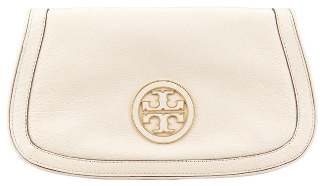 Tory Burch Clutch Amanda White Leather Shoulder Bag 