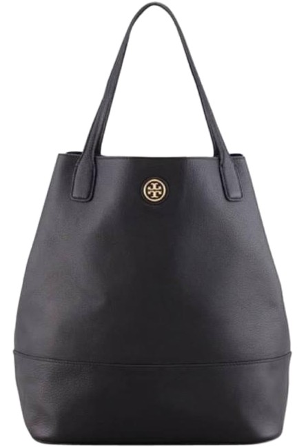 Tory Burch Bag Large with Patten Lining Black Leather Tote 