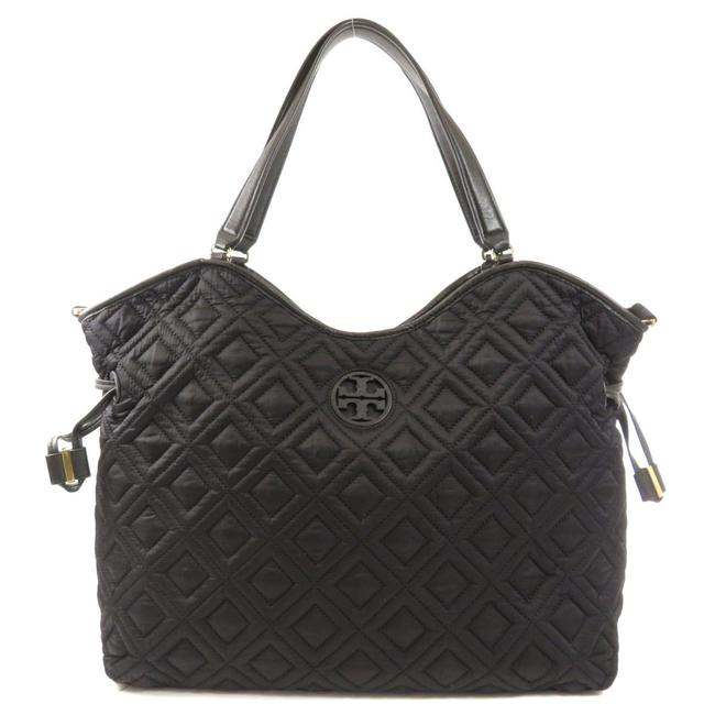 Tory Burch Bag Logo Ladies Black Nylon Tote 