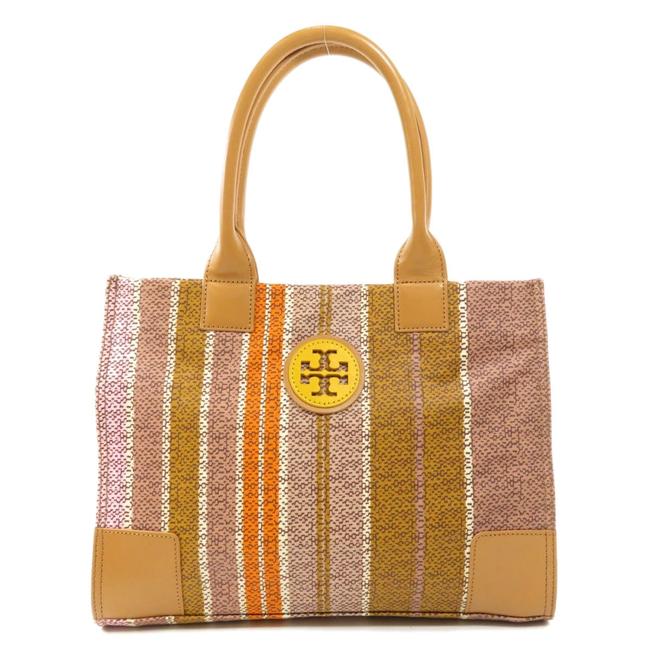 Tory Burch Bag Logo Ladies Brown Coated Canvas Tote 
