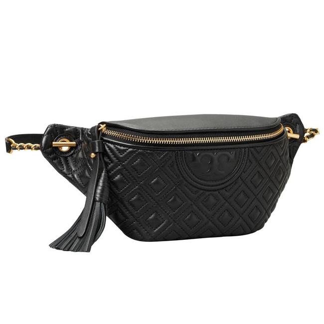 Tory Burch Belt Bag Fleming New Black Leather Clutch 
