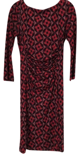 Tory Burch Black and Cranberry 31132443 Short Cocktail Dress  S 