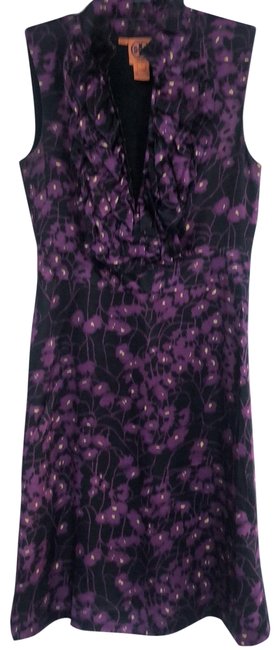 Tory Burch Black and Purple Short Work Office DressS 
