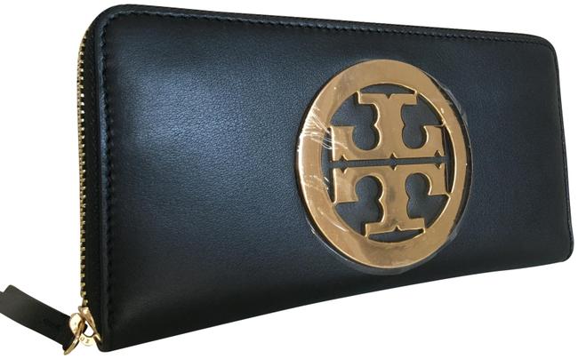 Tory Burch Black Charlie Zip Continental Wallet 