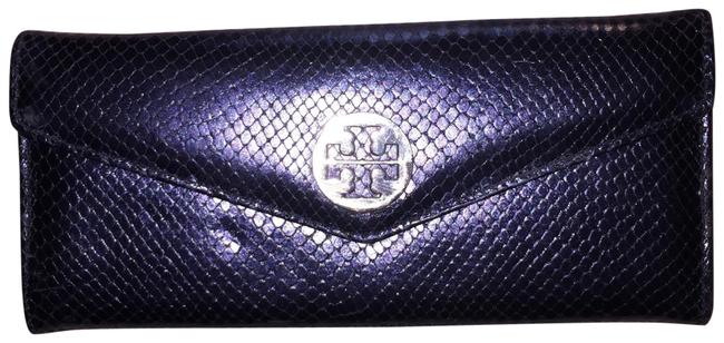 Tory Burch Black Clutch Lizard Skin Wallet 