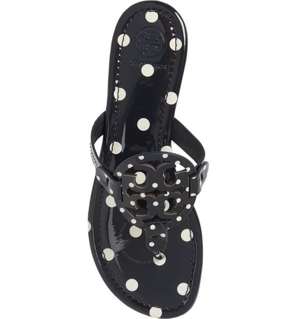 Tory Burch Black Miller Patent Polka Dot Sandals 5 