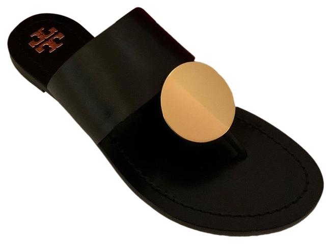 Tory Burch Black Patos Disk and Tb Dust Bag Sandals