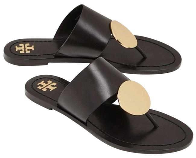 Tory Burch Black Patos Disk Sandals 5 