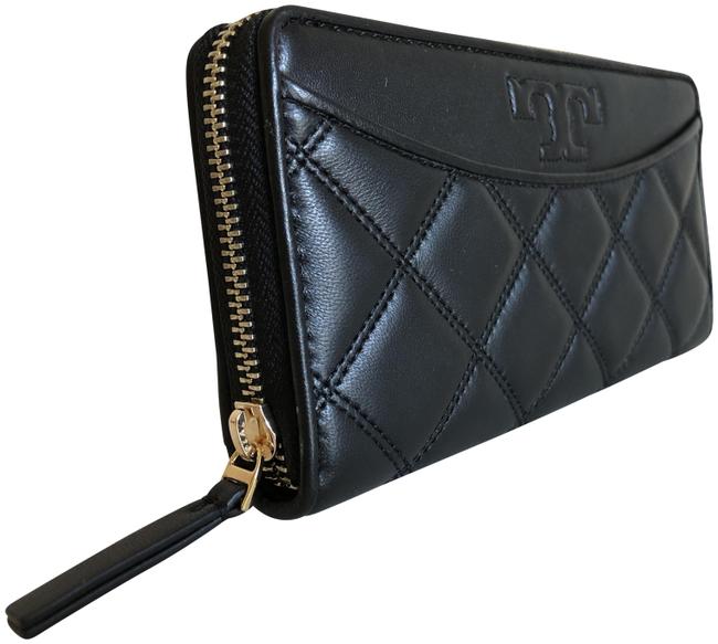 Tory Burch Black Savannah Zip Continental Wallet 