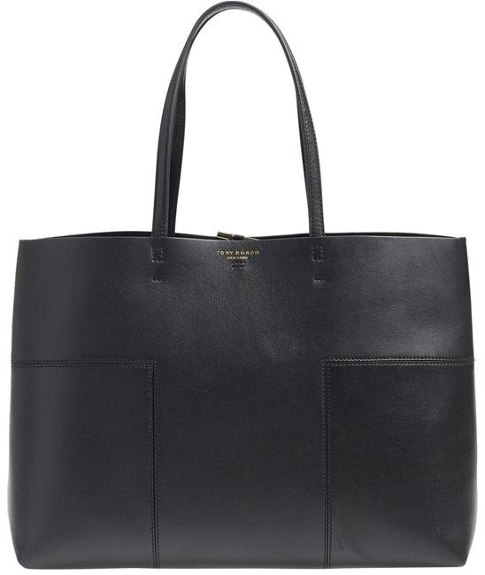 Tory Burch Block T T Block t' Black Leather Tote 