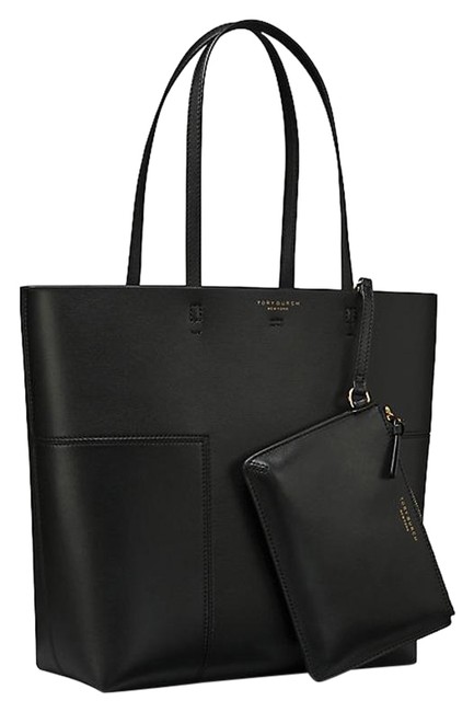 Tory Burch Bag Block T T W N S Tall W Pouch Black Leather Tote 