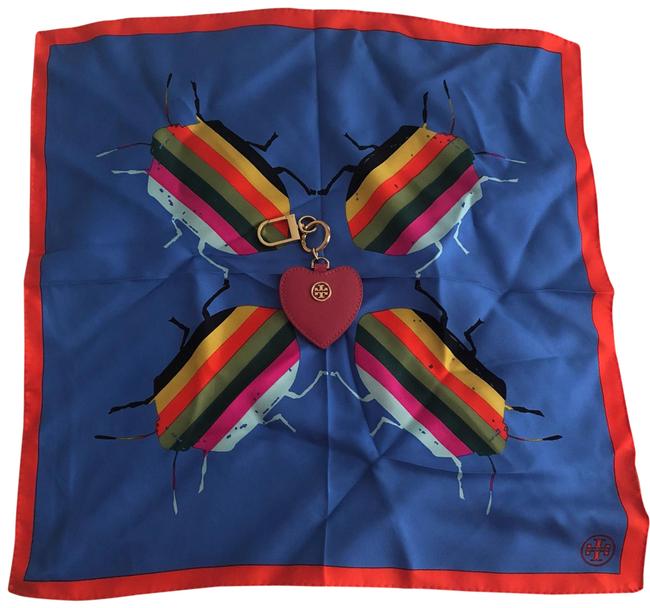 Tory Burch Blue Pink Scarf Wrap 