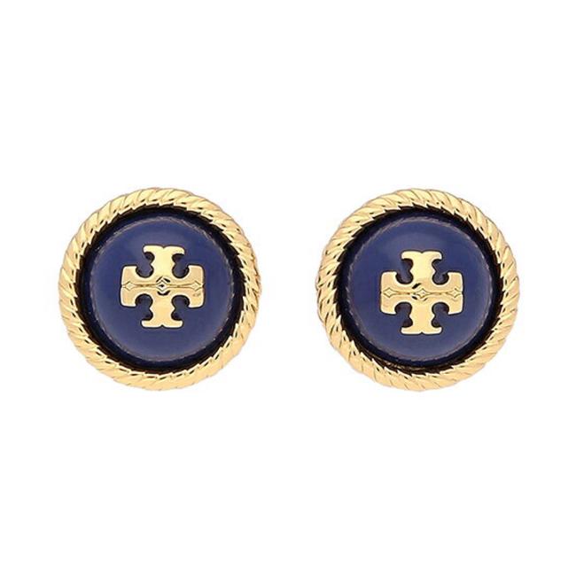 Tory Burch Blue Gold Rope Earrings 