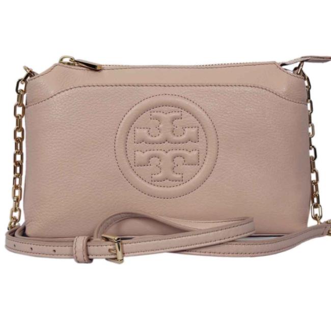 Tory Burch Bombe Chain Light Oak Pebbled Leather Cross Body Bag 