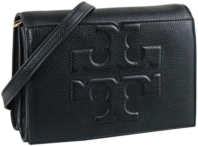 Tory Burch Bombe T Bombe t Combo Black Cowhide Leather Cross Body Bag 