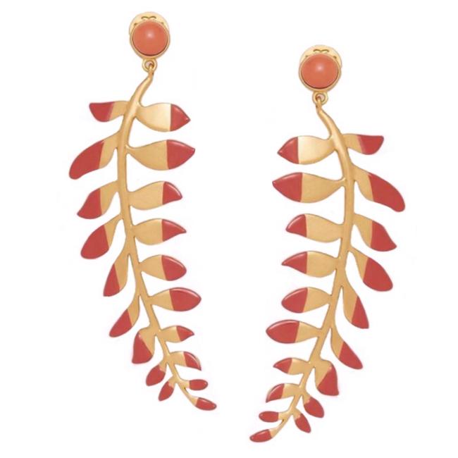 Tory Burch Box Includes Fern Drop Earrings 