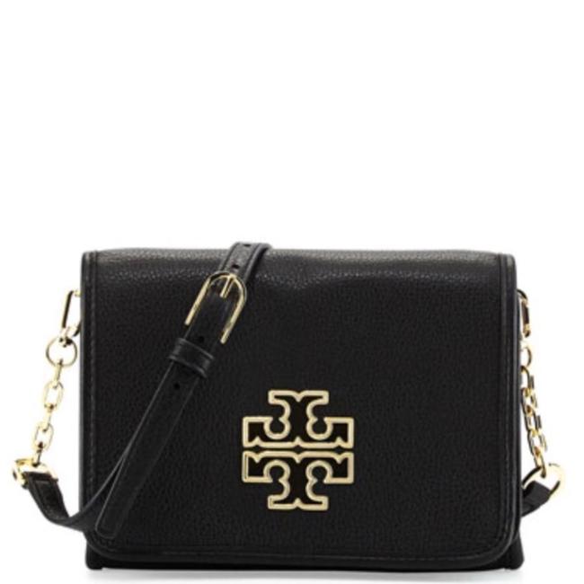 Tory Burch Britten Black Leather Cross Body Bag 