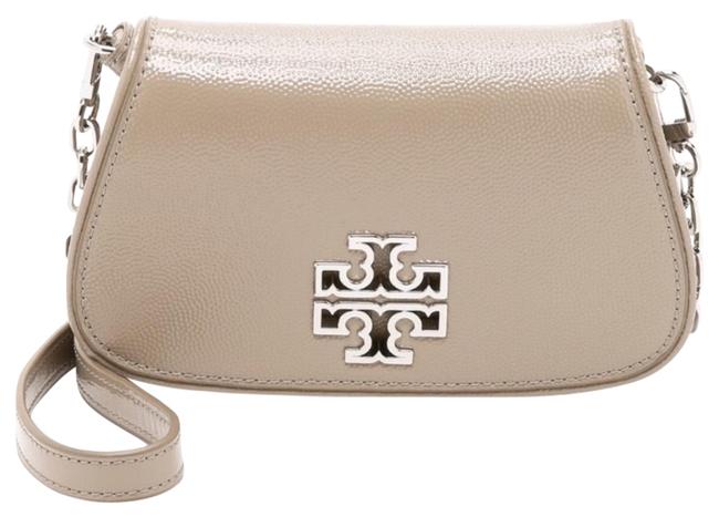 Tory Burch Britten Light Grey Leather Cross Body Bag 