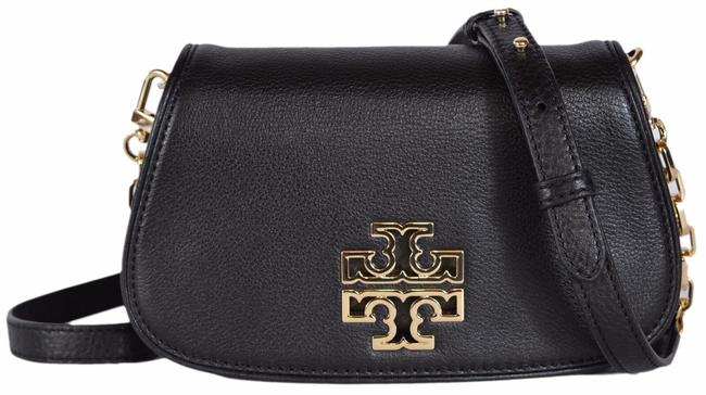 Tory Burch Britten New Textured Mini Purse Black Leather Cross Body Bag 
