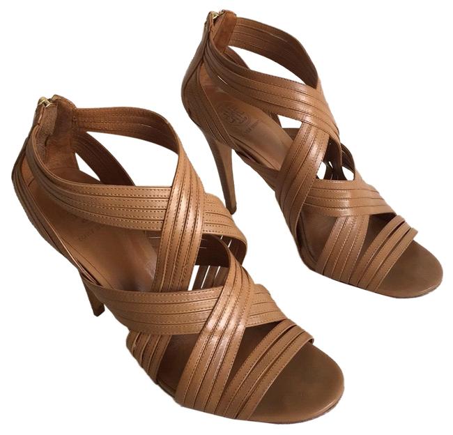 Tory Burch Brown Crisscrossed Straps Sandals