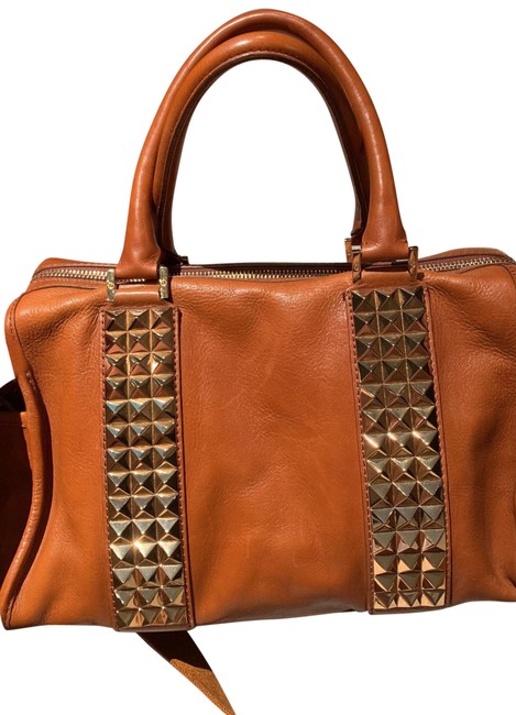 Tory Burch Brown Honey Caramel Leather Satchel 
