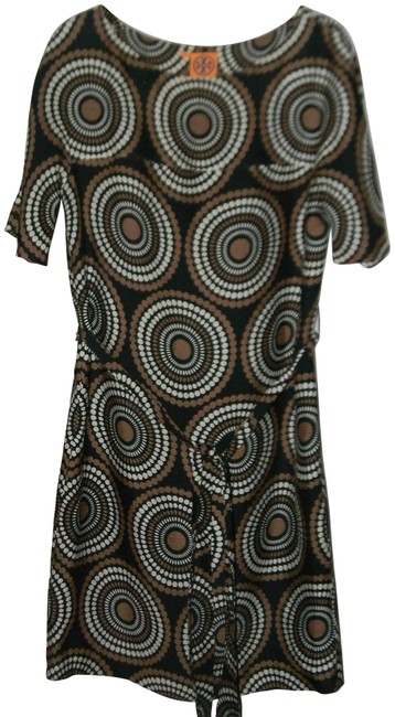 Tory Burch Brown Silk Sleeve Mid length Short Casual DressS 