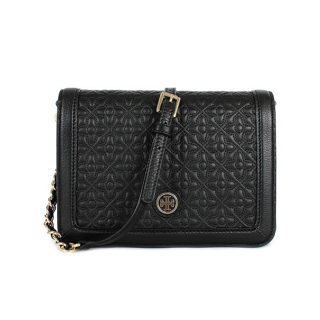 Tory Burch Bryant Quilted Black Leather Cross Body Bag 