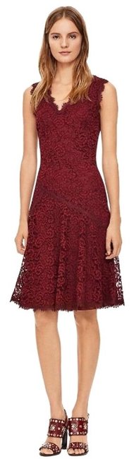 Tory Burch Burgundy Lace Mid length Cocktail Dress