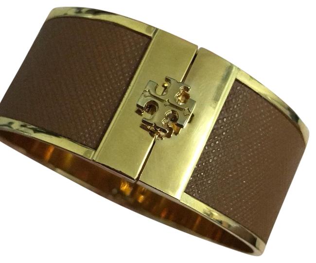 Tory Burch Camel Gold tone Clic Clac Bracelet 