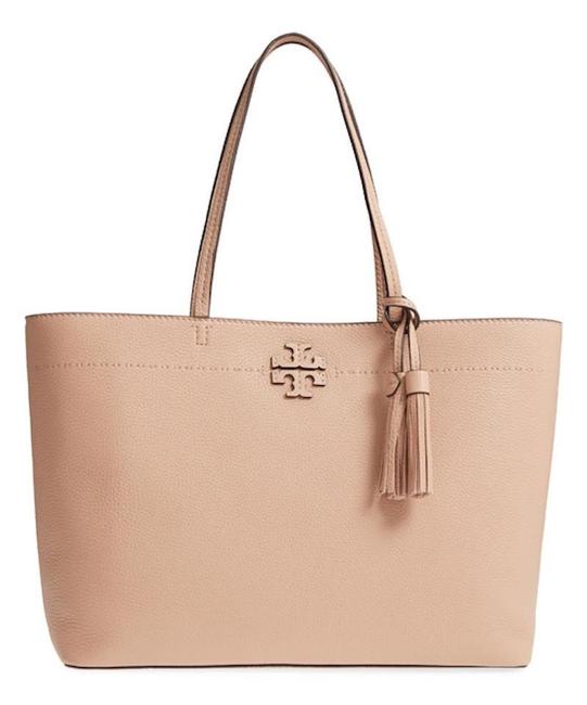 Tory Burch Carryall Shopper Purse Beige Nude Leather Tote 