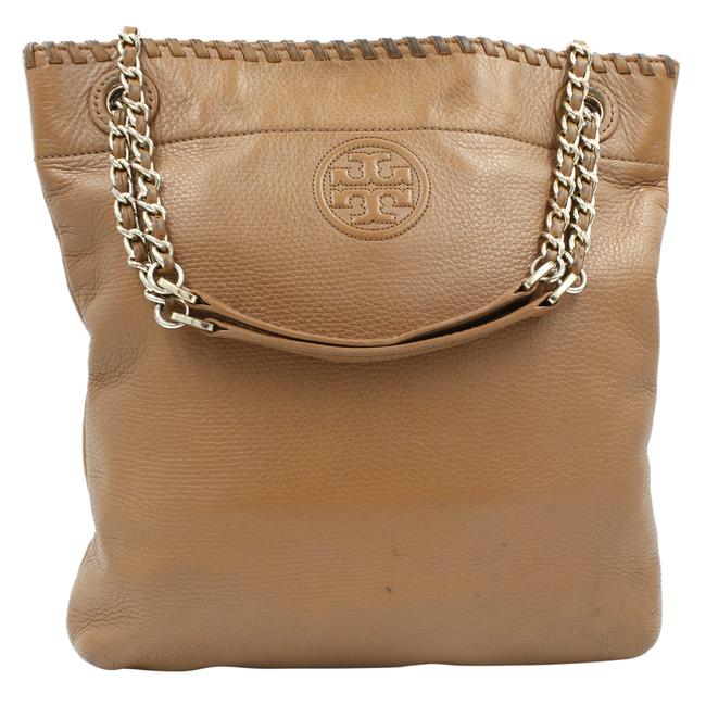 Tory Burch Chain Shoulder Ladies 41780 Brown Leather Tote 