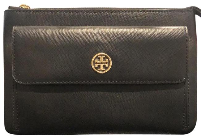 Tory Burch Clutch Black Saffiano Leather Wristlet 