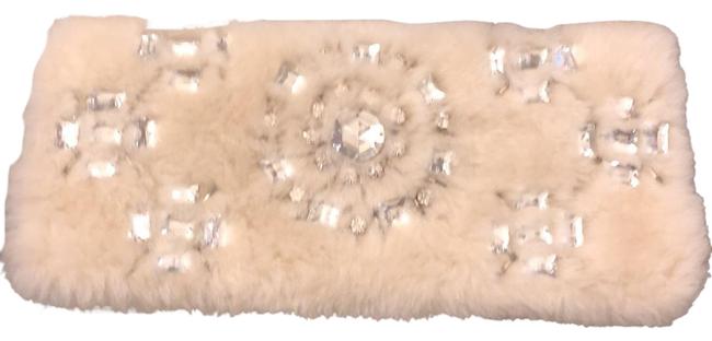 Tory Burch Cream Fur Fake Clutch 