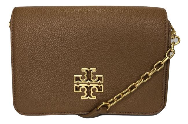 Tory Burch Crossbody Britten Combo Bark Leather Shoulder Bag 