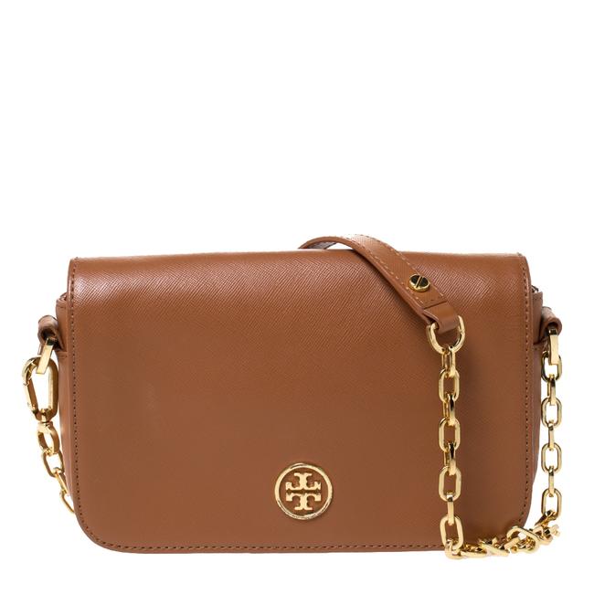 Tory Burch Crossbody Robinson Brown Leather Shoulder Bag 