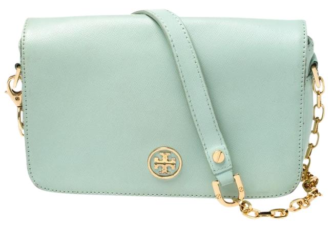 Tory Burch Crossbody Robinson Lime Green Leather Shoulder Bag 