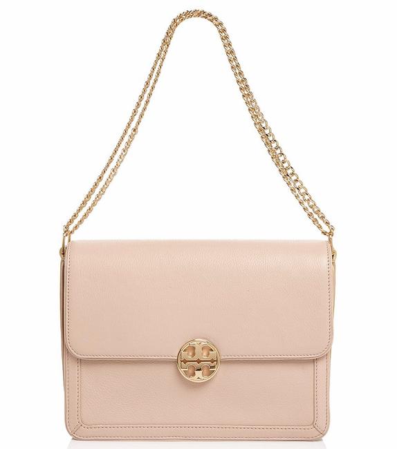 Tory Burch Duet Chain Large Light Oak Leather Shoulder Bag 