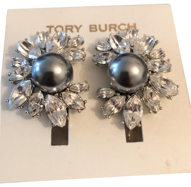 Tory Burch Embellished Pearl Clip Earrings 