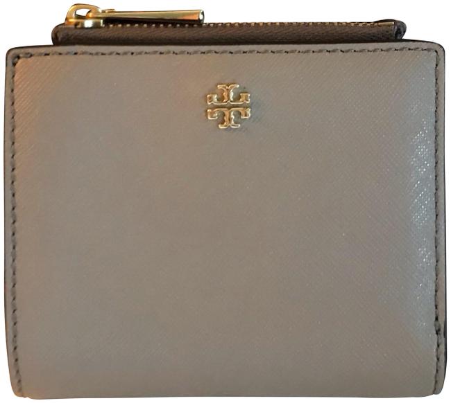 Tory Burch Emerson Gray Cowhide Leather Clutch 