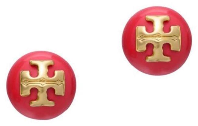 Tory Burch Evie Red Crystal Pearl 16ktgf Earrings 