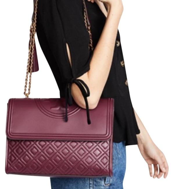 Tory Burch Fleming Convertible Red Leather Shoulder Bag 