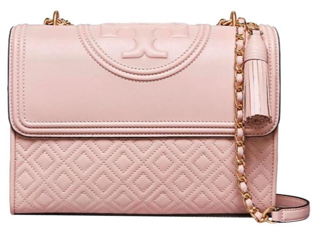 Tory Burch Fleming Shoulder Cross Shell pink Leather Shoulder Bag 