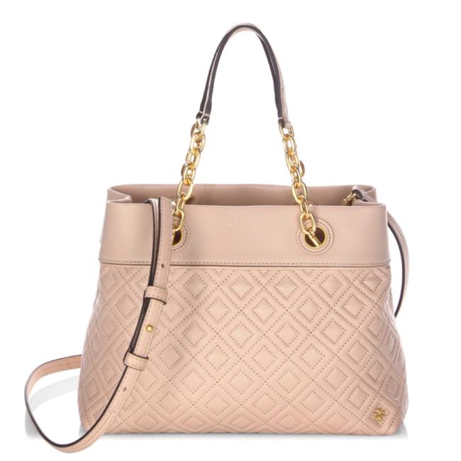 Tory Burch Fleming Small New Mink Leather Tote 