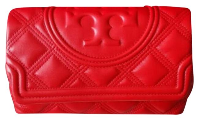 Tory Burch Fleming Soft Brilliant Red Clutch 