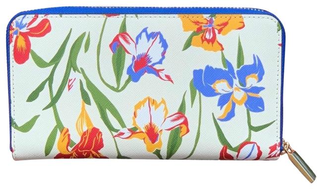 Tory Burch Floral Leather Emerson Zip Continental Wallet 