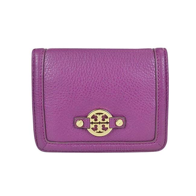 Tory Burch Fuschia Amanda Shrunken Slim Wallet 