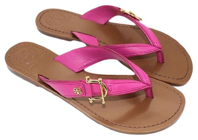 Tory Burch Fuschia Nora Leather Sandals
