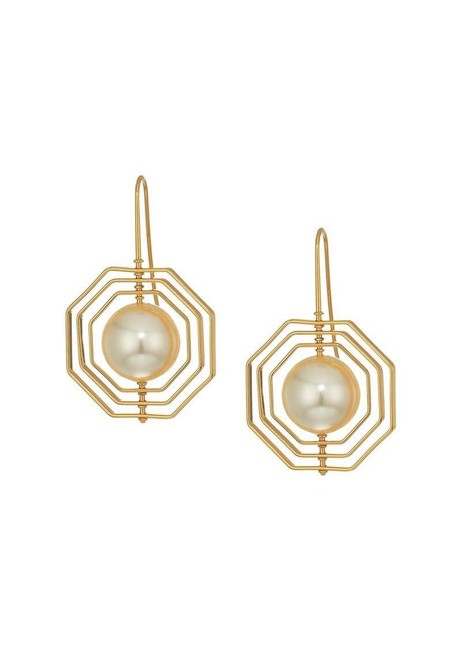 Tory Burch Geo Pearl Earrings 