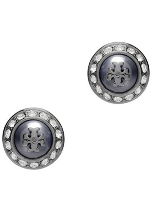Tory Burch Gold and Grey Pearl Earrings 